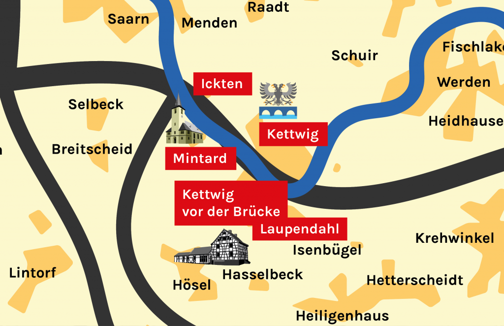 Karte Kettwig und Umgebung